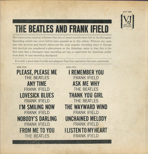 The Beatles And Frank Ifield : Jolly What! (LP, Comp, Mono)