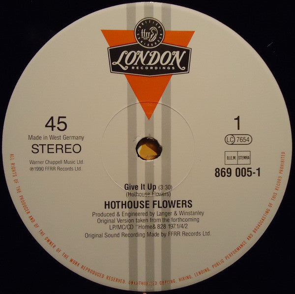 Hothouse Flowers : Give It Up (12", Single)