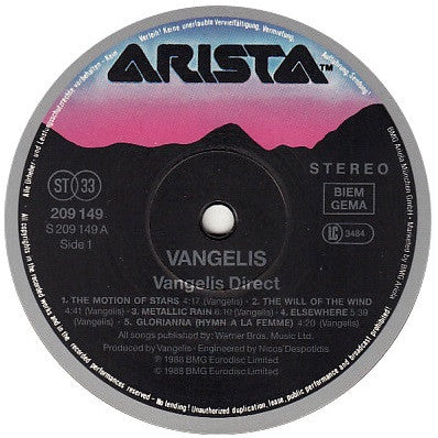 Vangelis : Direct (LP, Album)