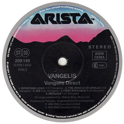 Vangelis : Direct (LP, Album)