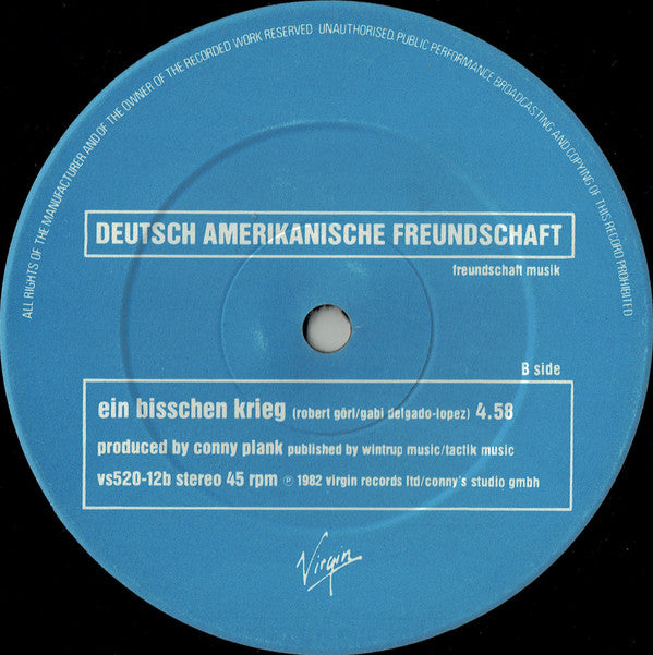 Deutsch Amerikanische Freundschaft : Verlieb Dich In Mich / Ein Bisschen Krieg (12", Single)