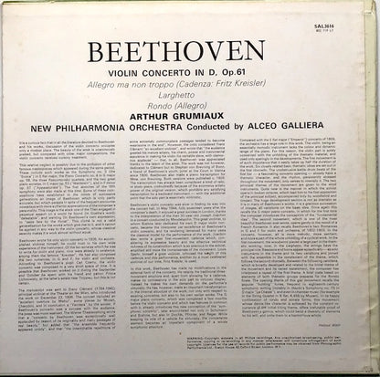 Ludwig Van Beethoven / Arthur Grumiaux : Violin Concerto In D-Major (LP)