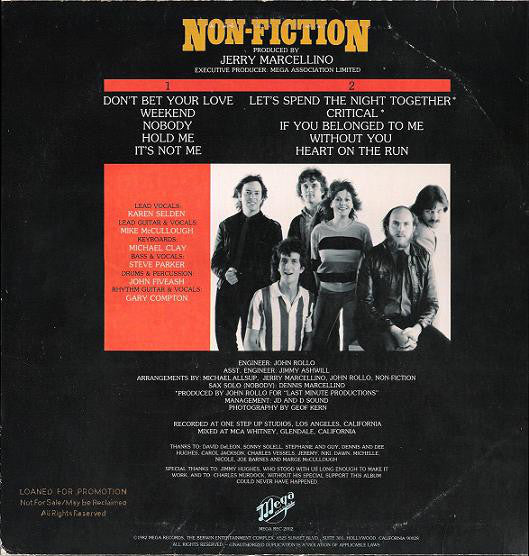 Non-Fiction : Don't Bet Your Love (LP, Album)