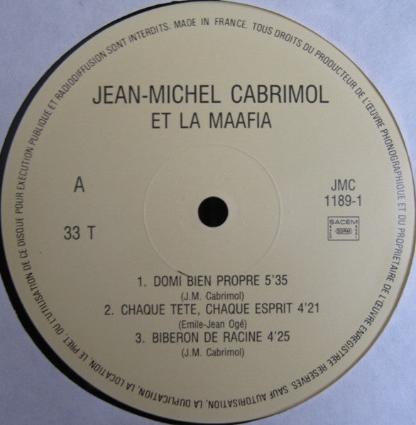 Jean-Michel Cabrimol Et La Mafia : Jean-Michel Cabrimol Et La Maafia (LP)
