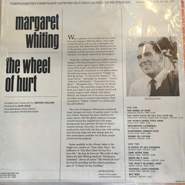 Margaret Whiting : The Wheel Of Hurt (LP, Album, Mono)