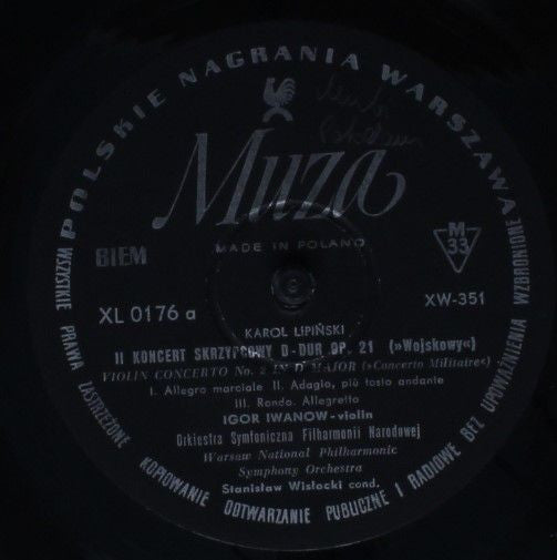 Karol Lipiński / Franciszek Lessel, Kazimierz Sikorski : Violin Concerto "Concerto Militaire" Op. 21 / Piano Concerto In C Major Op. 14 (LP, Mono)