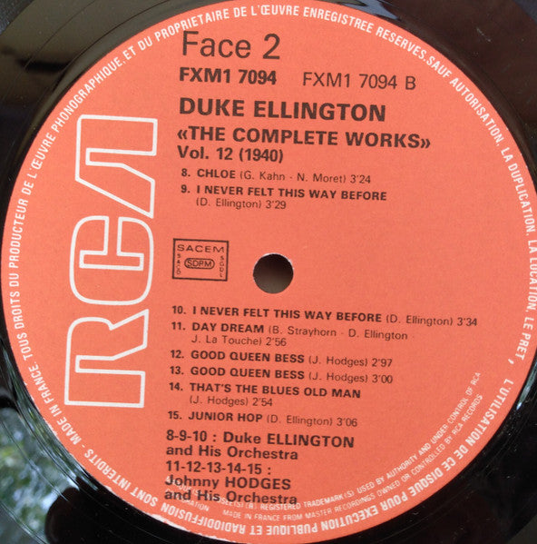 Duke Ellington And His Orchestra : The Works Of Duke   Integrale  Volume 12 (LP)
