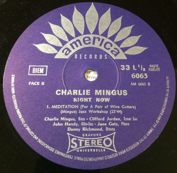 Charles Mingus Featuring John Handy : Right Now: Live At The Jazz Workshop (LP, Album, RE)