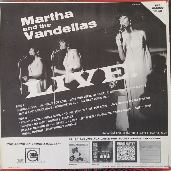 Martha Reeves & The Vandellas : Live! (LP, Album)