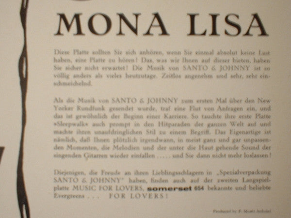 Santo & Johnny : Mona Lisa (LP, Album)