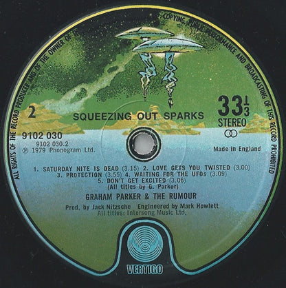 Graham Parker And The Rumour : Squeezing Out Sparks (LP, Album)