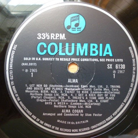 Alma Cogan : Alma (LP, Album, Mono)