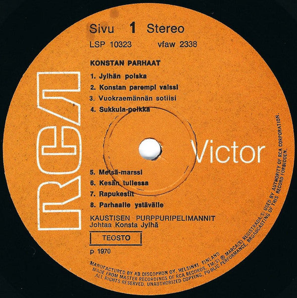 Kaustisen Purppuripelimannit Johtaa Konsta Jylhä : Konstan Parhaat Osa 1 (LP)