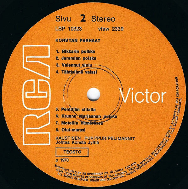 Kaustisen Purppuripelimannit Johtaa Konsta Jylhä : Konstan Parhaat Osa 1 (LP)