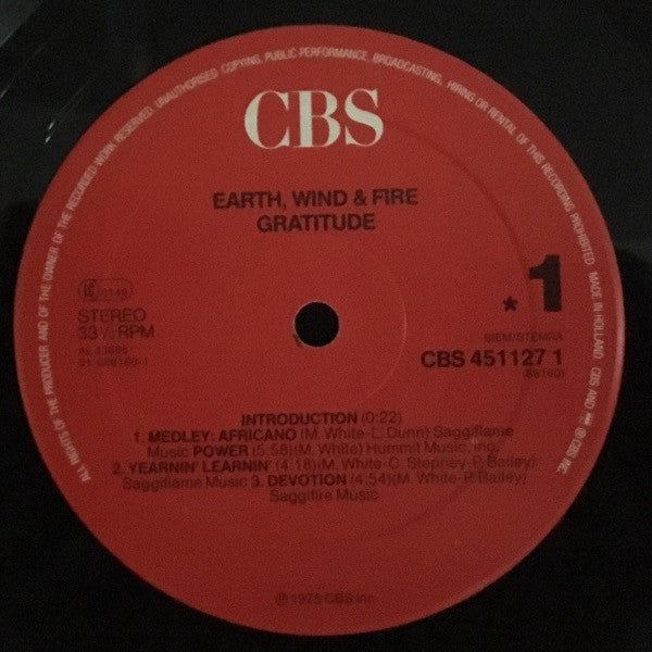 Earth, Wind & Fire : Gratitude (2xLP, Album, RE, Gat)