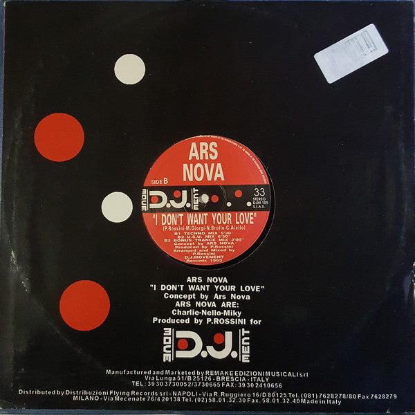 Ars Nova : I Don't Want Your Love (12")