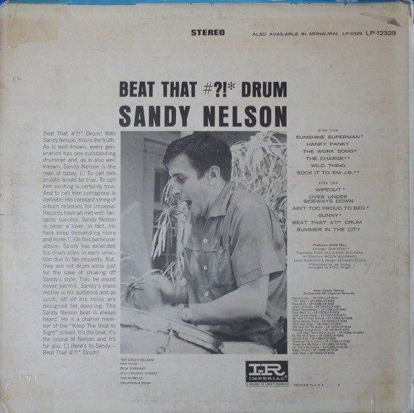 Sandy Nelson : Beat That #?!* Drum (LP, Album)