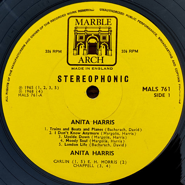 Anita Harris : Anita Harris (LP, Comp)