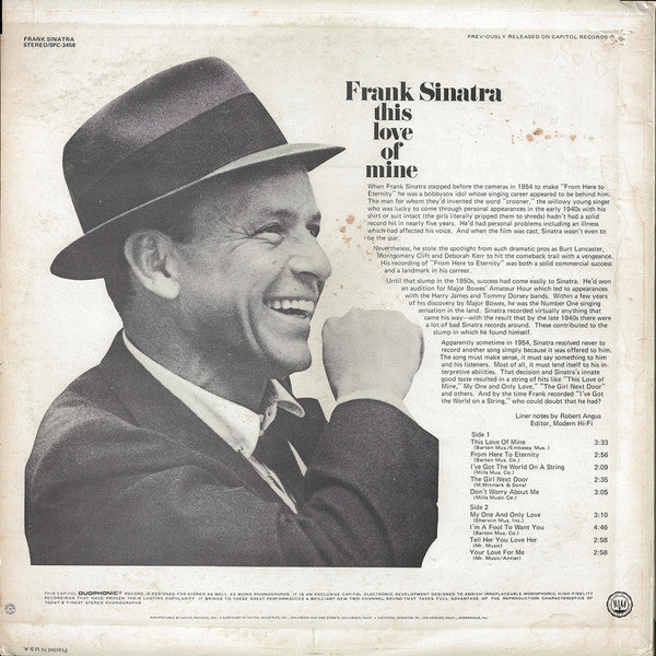 Frank Sinatra : This Love Of Mine (LP, Comp)