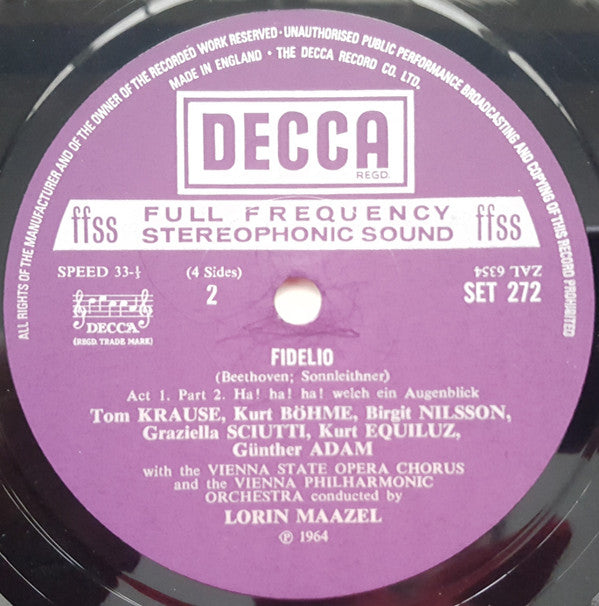 Ludwig van Beethoven, Birgit Nilsson · James McCracken, Tom Krause · Hermann Prey, Wiener Philharmoniker, Lorin Maazel : Fidelio (2xLP, RP + Box)