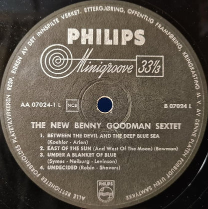 Benny Goodman Sextet : The New Benny Goodman Sextet (LP, Album, Mono)