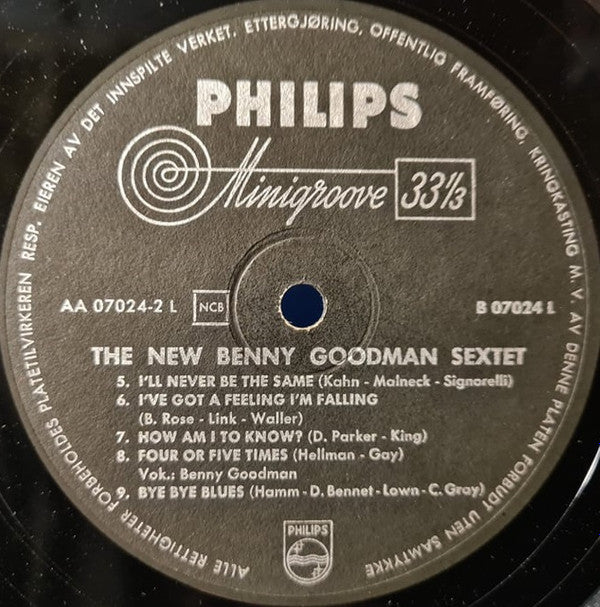 Benny Goodman Sextet : The New Benny Goodman Sextet (LP, Album, Mono)