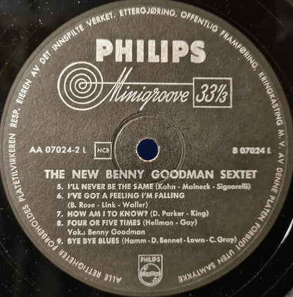 Benny Goodman Sextet : The New Benny Goodman Sextet (LP, Album, Mono)