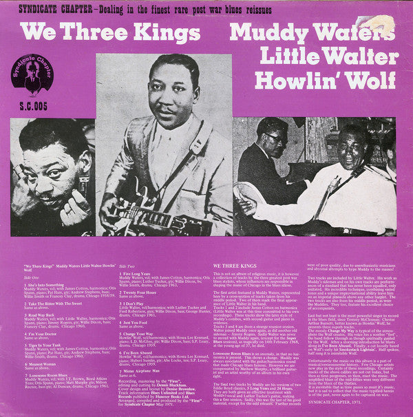 Muddy Waters - Little Walter - Howlin' Wolf : We Three Kings (LP, Comp, RE, Whi)