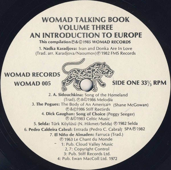 Various : Womad Talking Book Volume Three: An Introduction To Europe (LP, Album, Comp, Gat)