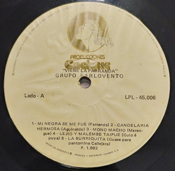 Grupo Folklorico Experimental Barlovento : Viene La Parranda Volumen 2 (LP, Album)