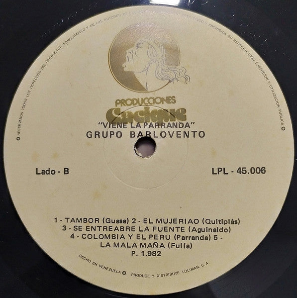 Grupo Folklorico Experimental Barlovento : Viene La Parranda Volumen 2 (LP, Album)