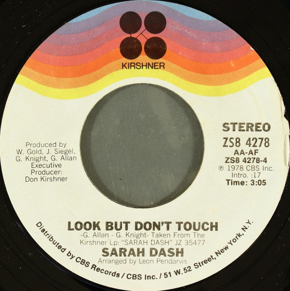 Sarah Dash : Sinner Man / Look But Don't Touch (7", Styrene)