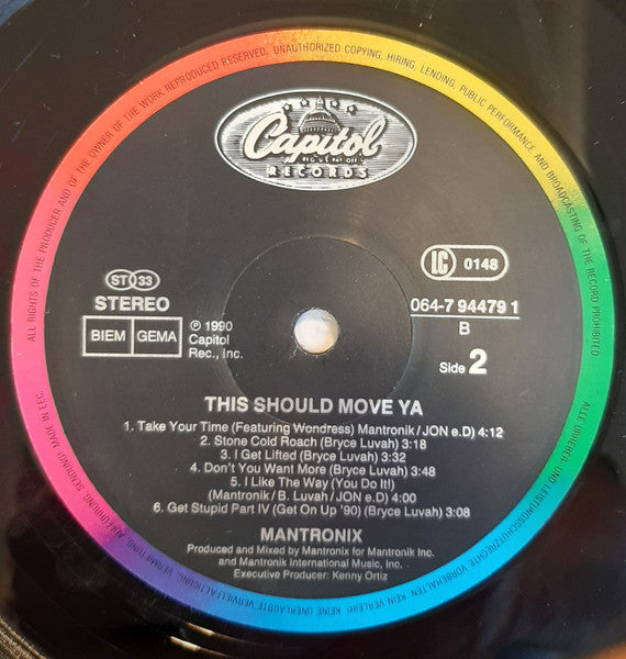 Mantronix : This Should Move Ya (LP, Album, Bon)