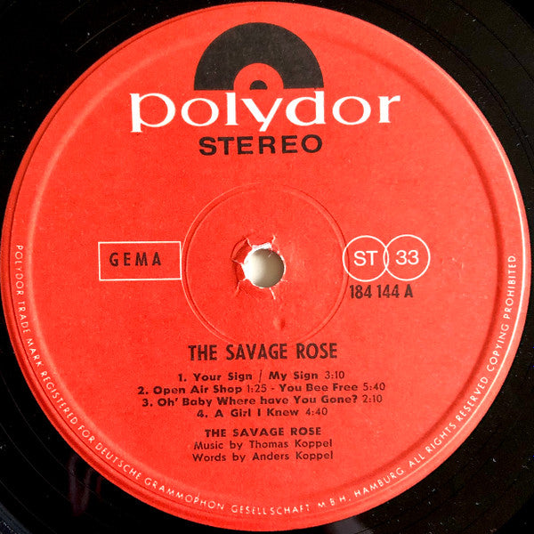 Savage Rose : The Savage Rose (LP, Album)