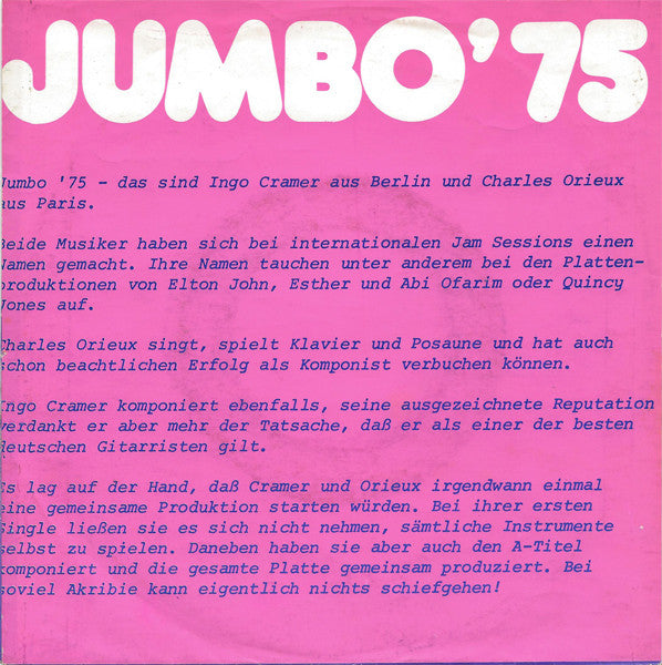 Jumbo (5) : Sexy Lady (7", Single)