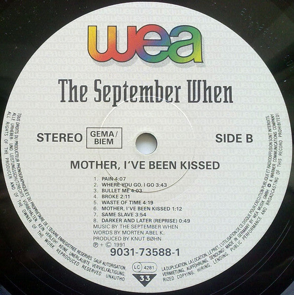 The September When : Mother I've Been Kissed (LP, Album)