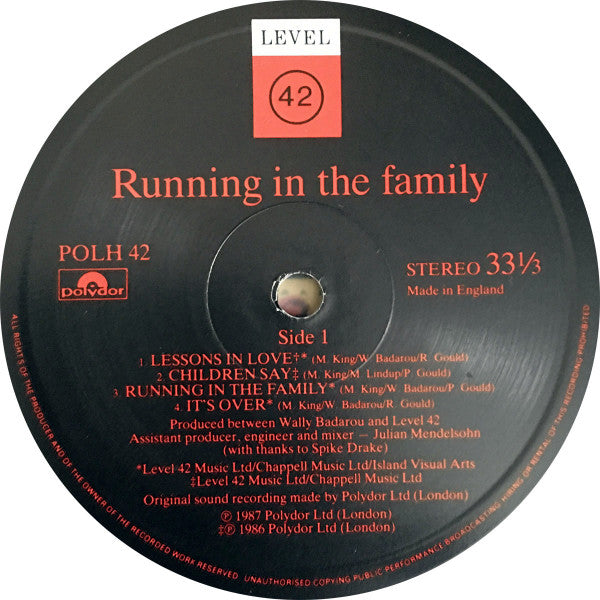 Level 42 : Running In The Family (Platinum Edition) (2xLP, Album, Ltd)