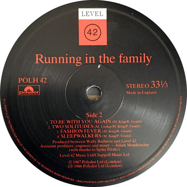 Level 42 : Running In The Family (Platinum Edition) (2xLP, Album, Ltd)