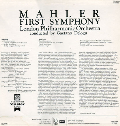 Gustav Mahler / London Philharmonic Orchestra Conducted By Gaetano Delogu : Symphony No. 1 In D Major (LP)