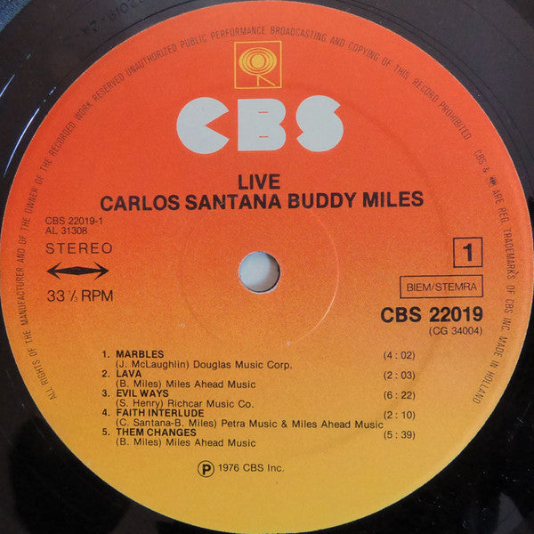 Carlos Santana And Buddy Miles And John McLaughlin : Live! / Love Devotion Surrender (2xLP, Comp)