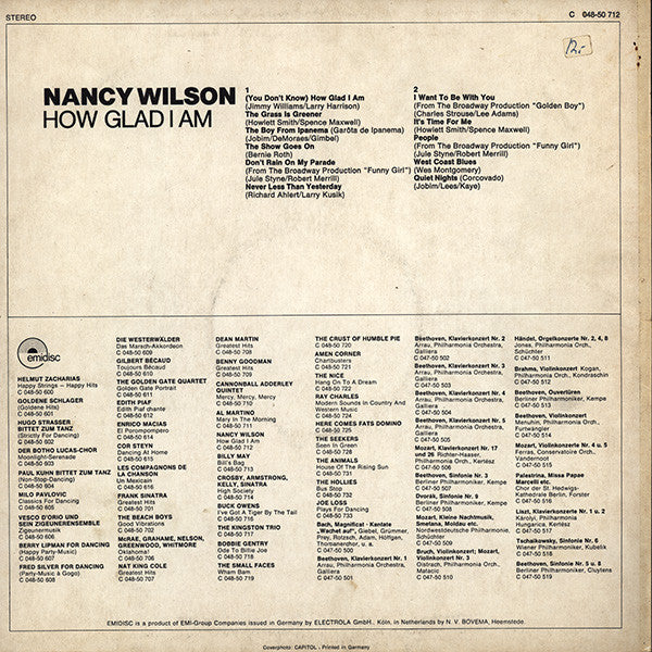 Nancy Wilson : How Glad I Am (LP, Album, RE)