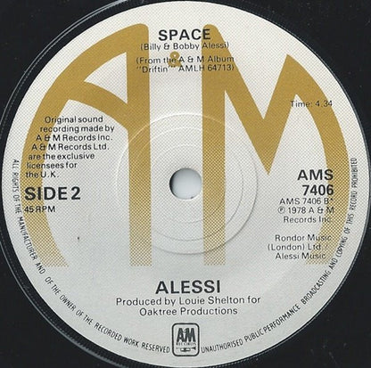 Alessi : Dancing In The Halls Of Love (7", Single)