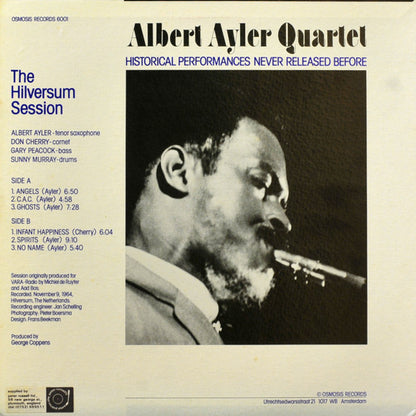 Albert Ayler Quartet : The Hilversum Session (LP, Album)