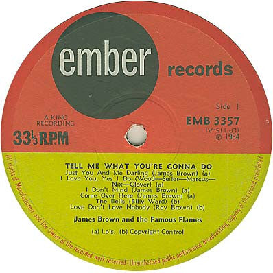 James Brown & The Famous Flames : Tell Me What You're Gonna Do (LP)