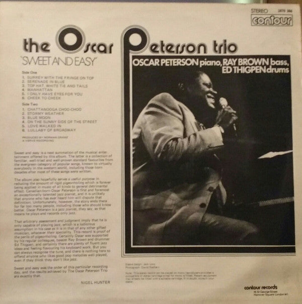 The Oscar Peterson Trio : Sweet And Easy (LP, Comp, RE)