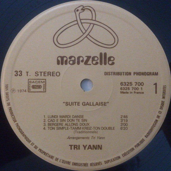 Tri Yann : Suite Gallaise (LP, Album)