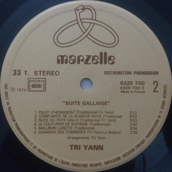 Tri Yann : Suite Gallaise (LP, Album)
