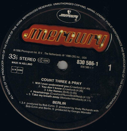Berlin : Count Three & Pray (LP, Album)