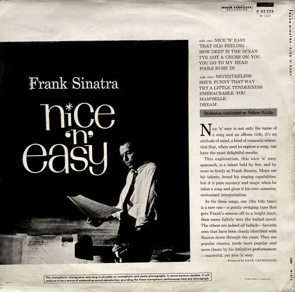 Frank Sinatra : Nice 'N' Easy (LP, Album)