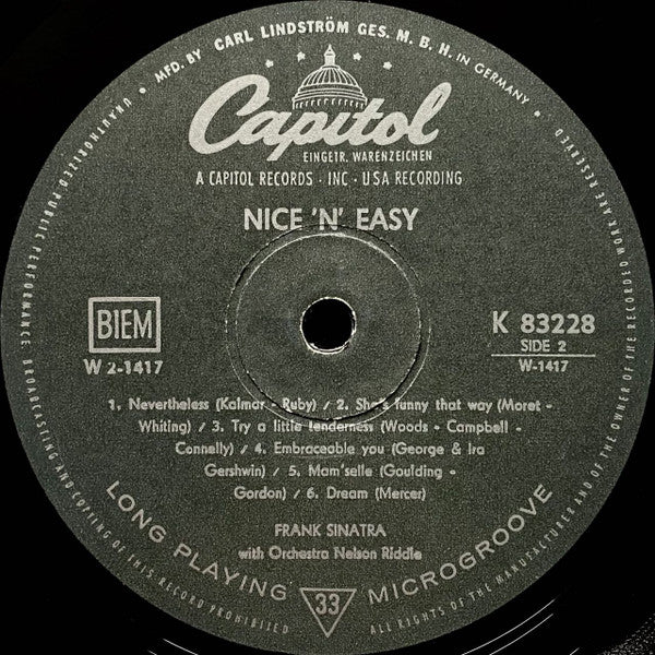 Frank Sinatra : Nice 'N' Easy (LP, Album)